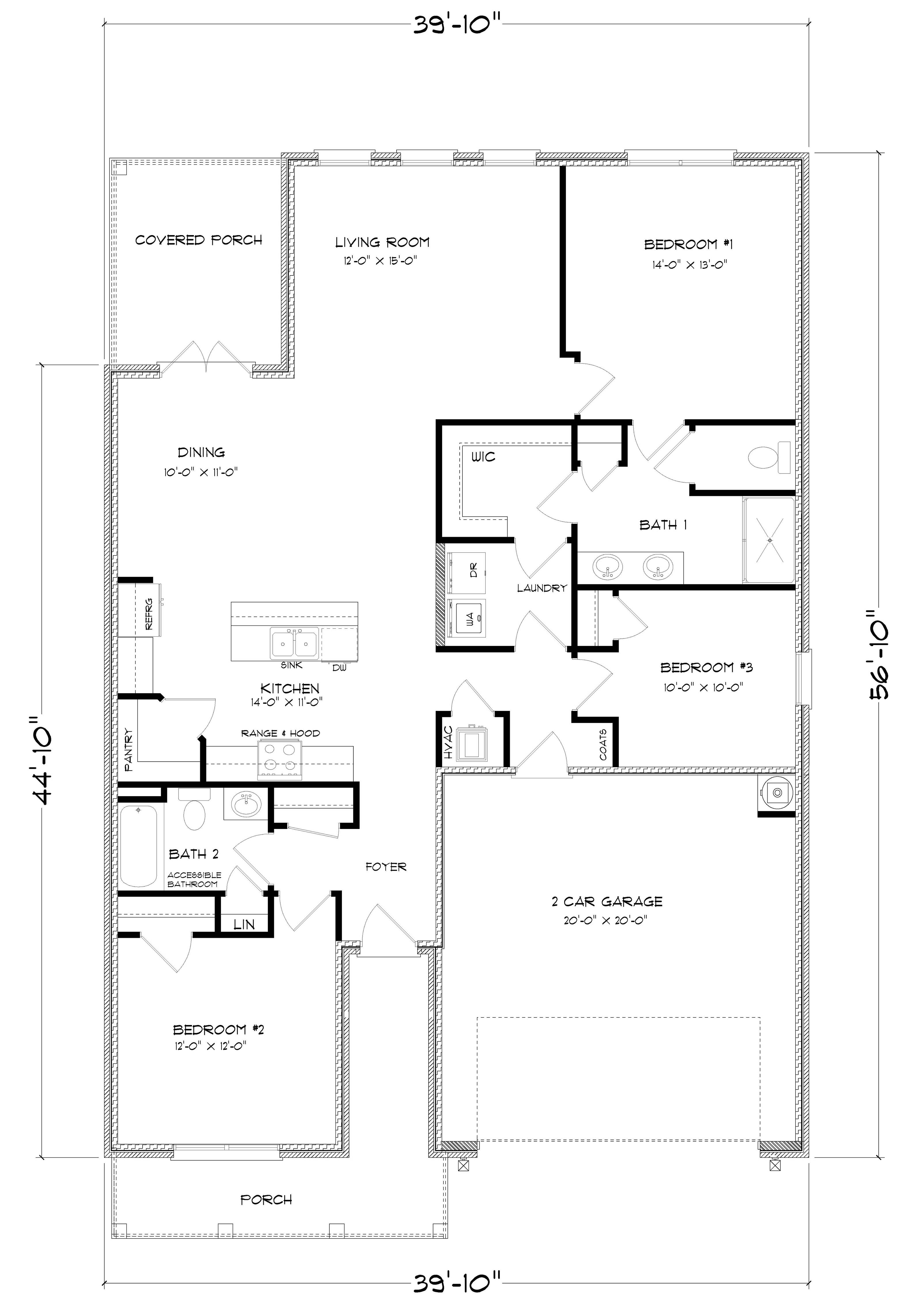 The Arlington C front entry floor plan at The Villages at Spring Hill.
