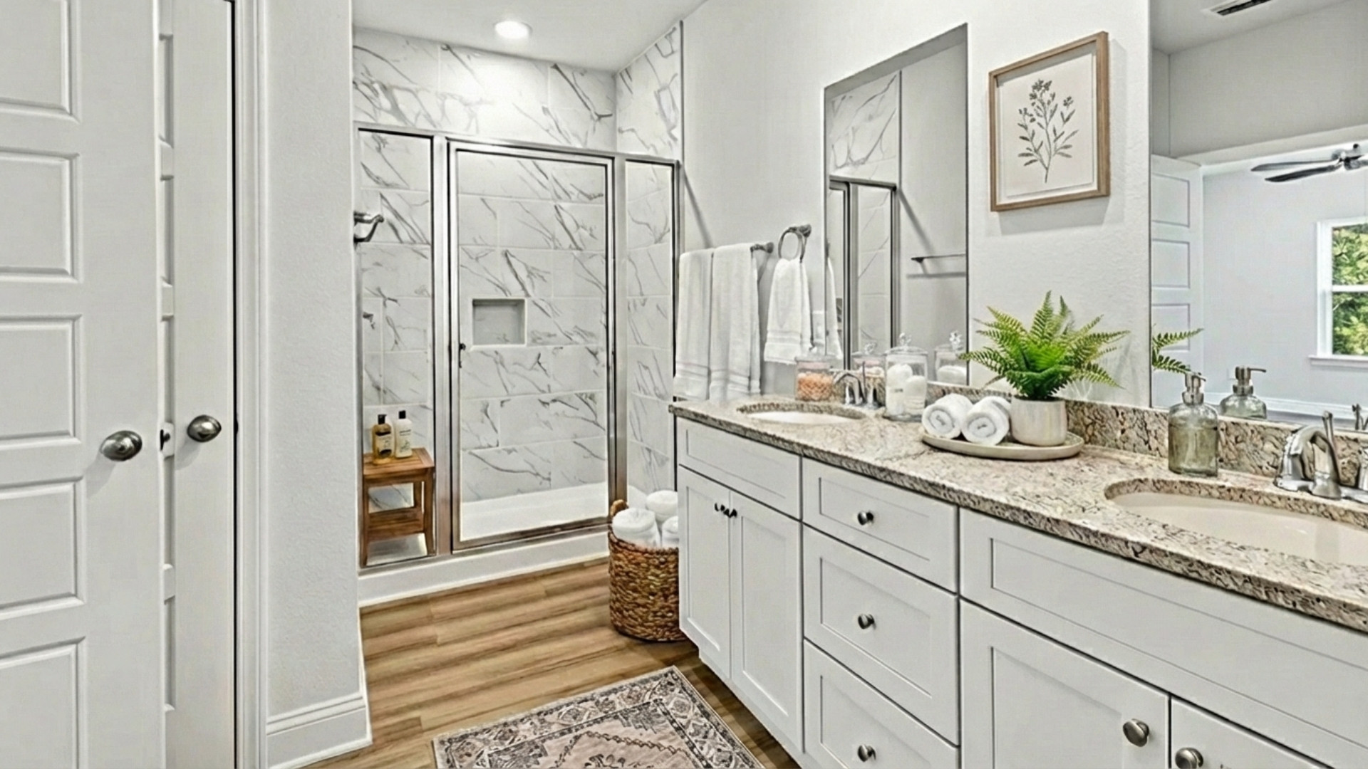 Spa like bath in a new construction home.