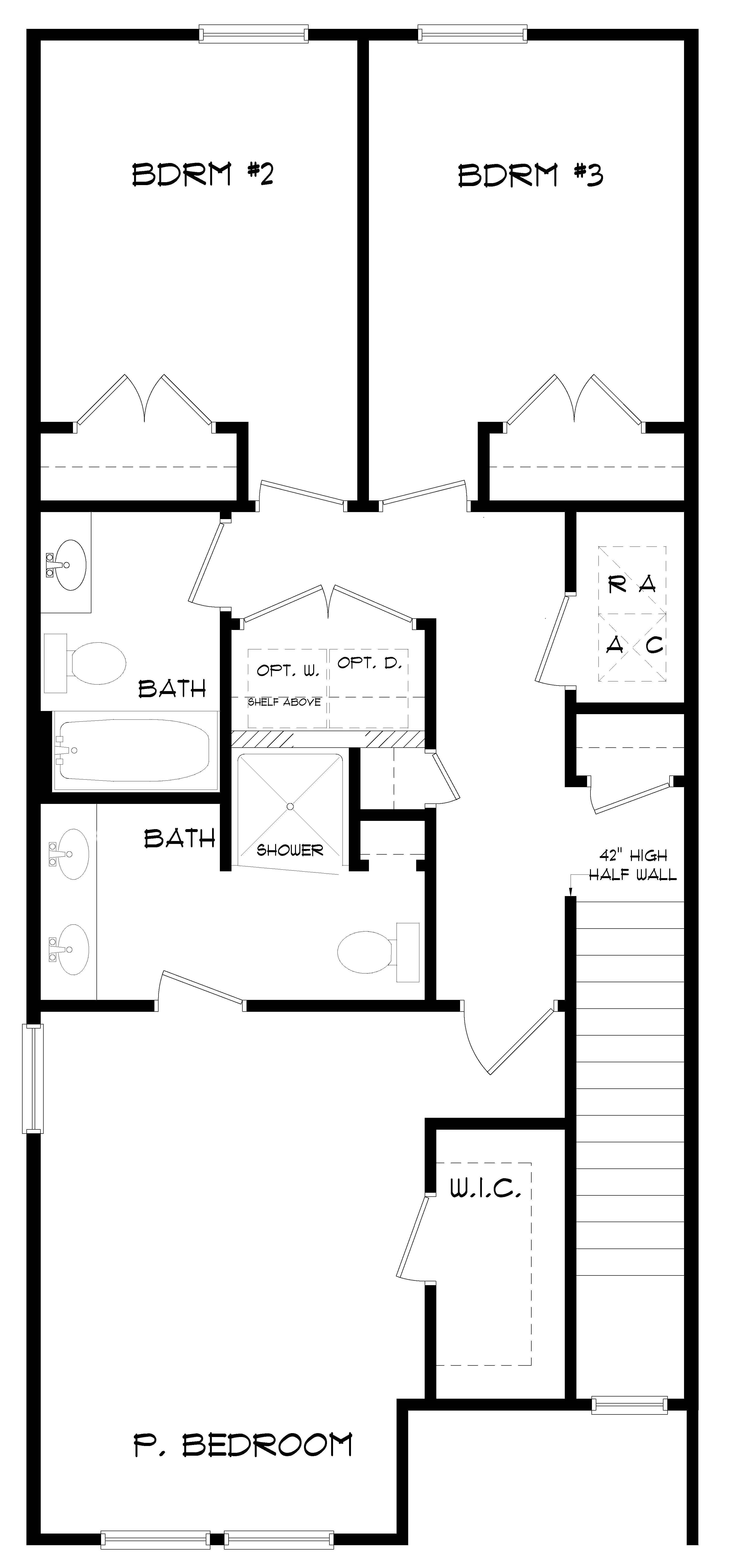 The Palm A townhome second floorplan layout.