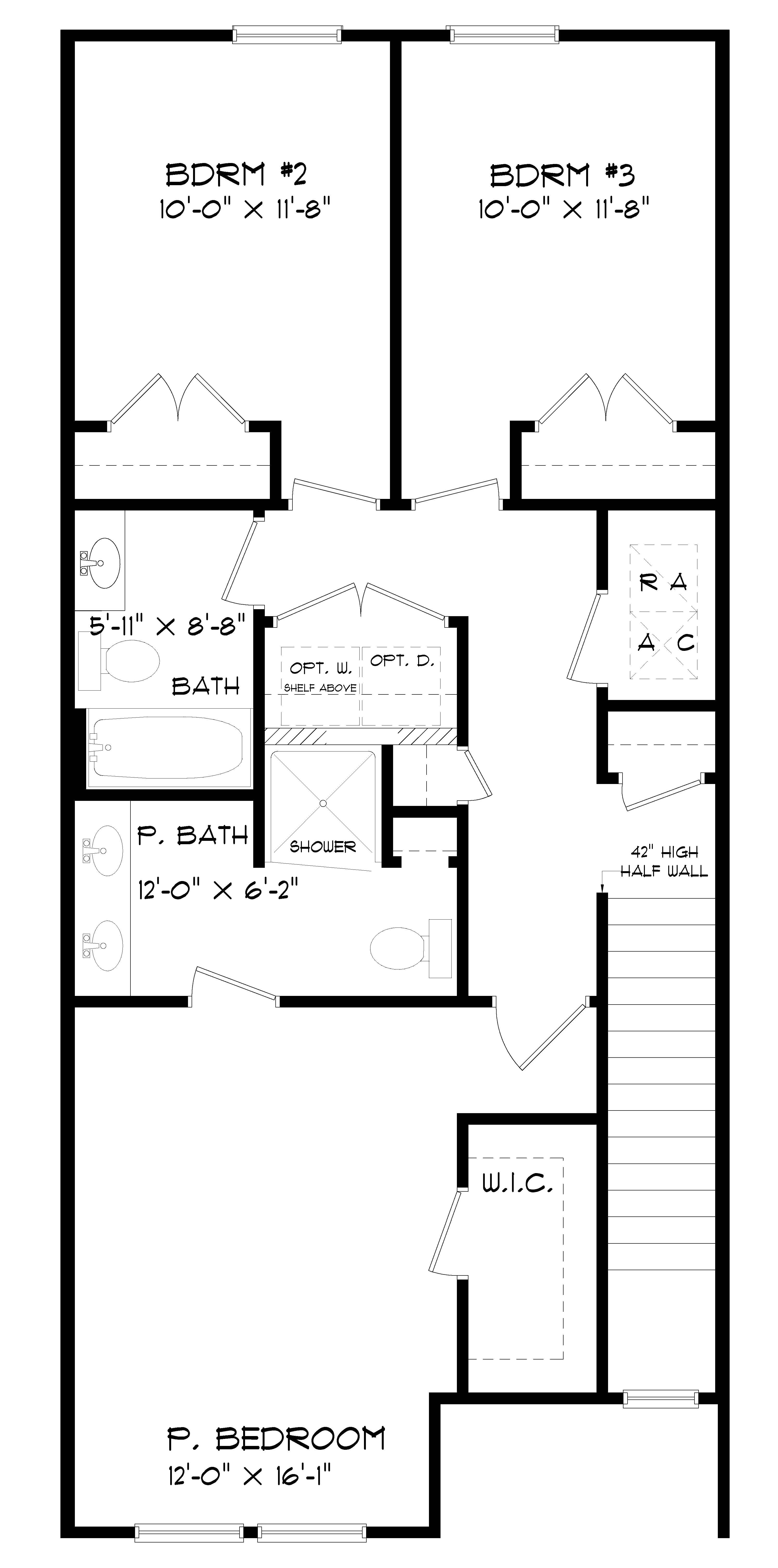 The Palm B second level floorplan at Highland Lake Townhomes.