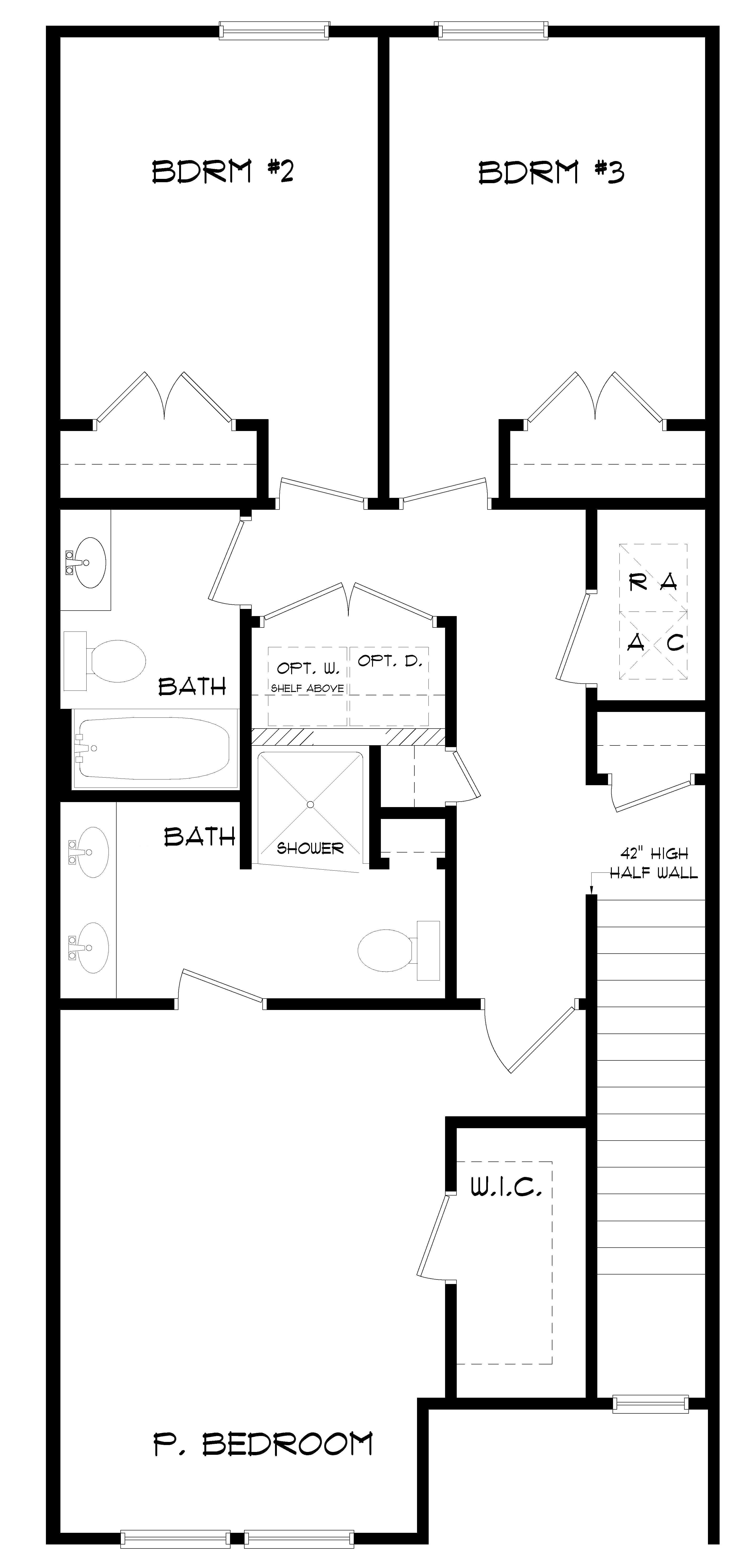 The Palm B townhome second floorplan layout.