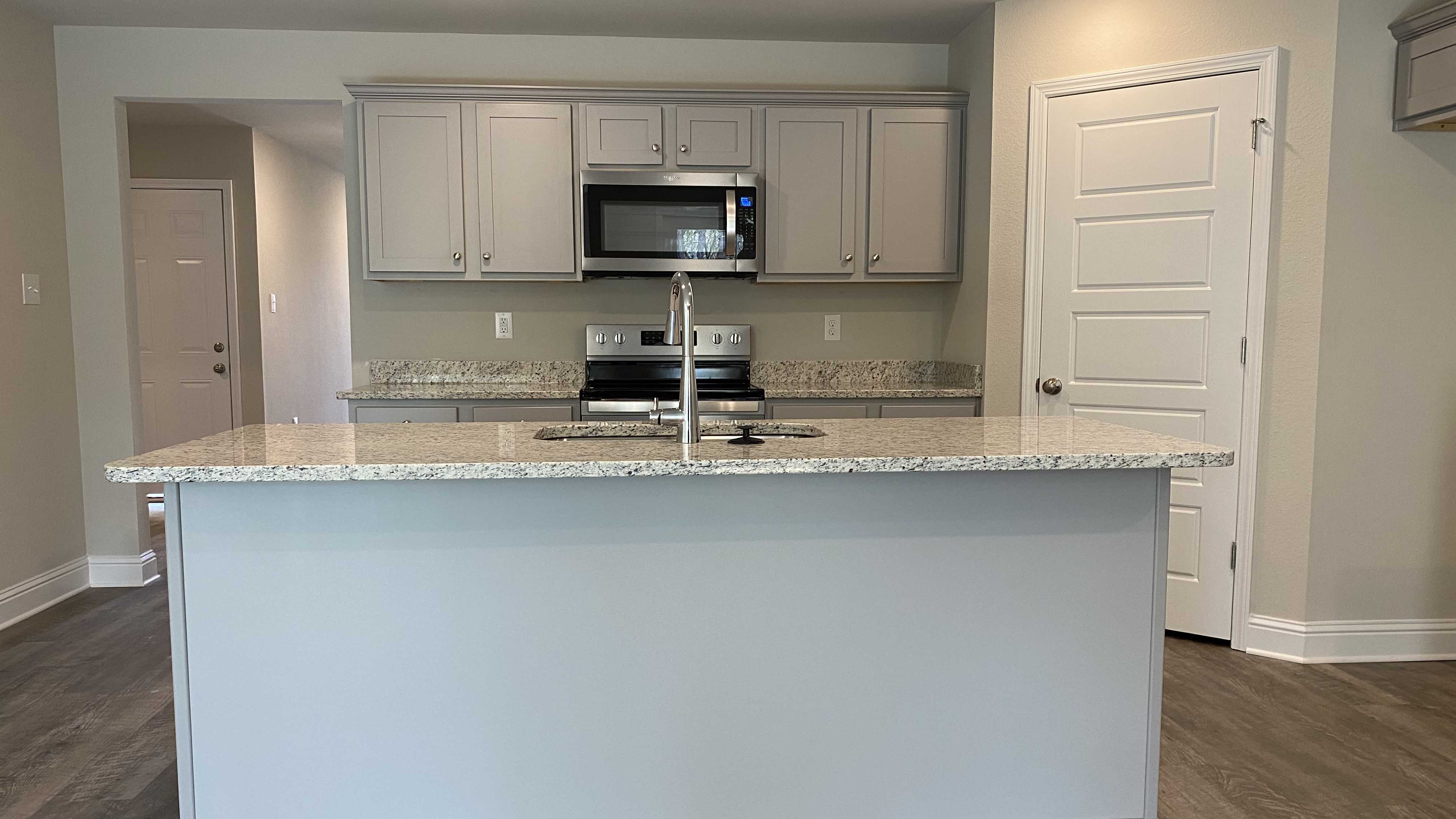 Stand alone island inside the Cali kitchen