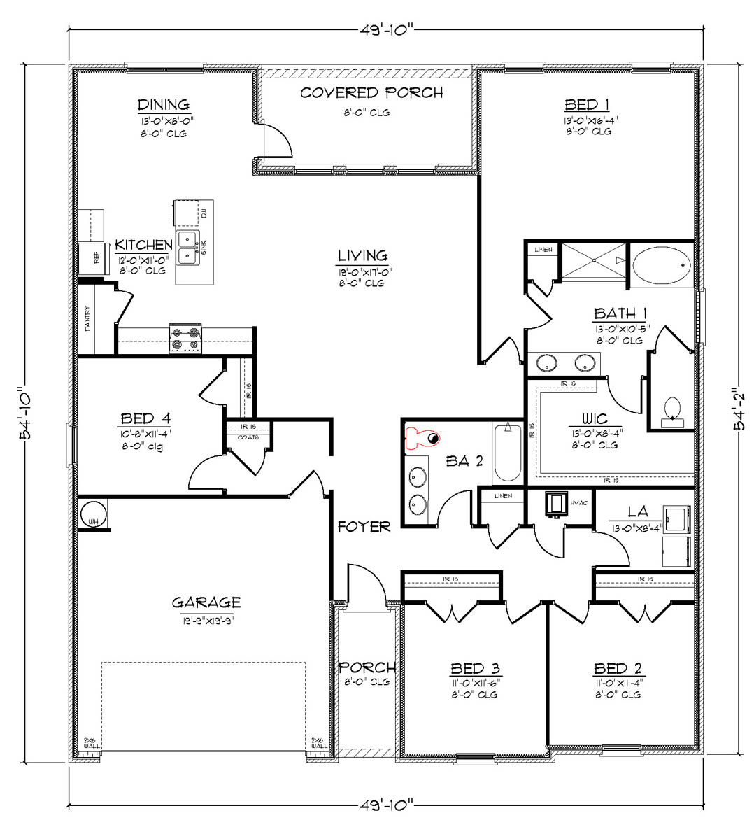 The Cairn floorplan K and M front entry layout.