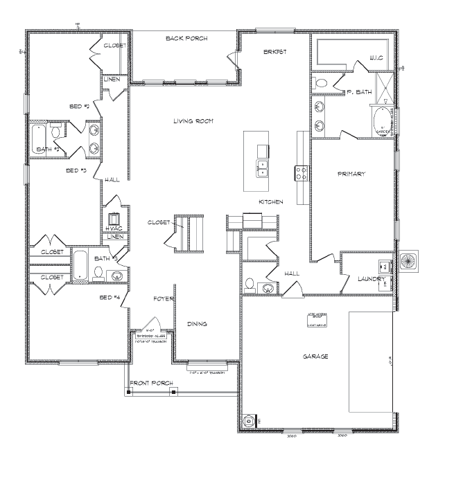 The Gina A B Side Entry Floorplan