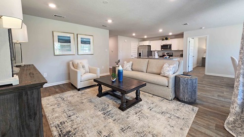 Aria open concept living room.