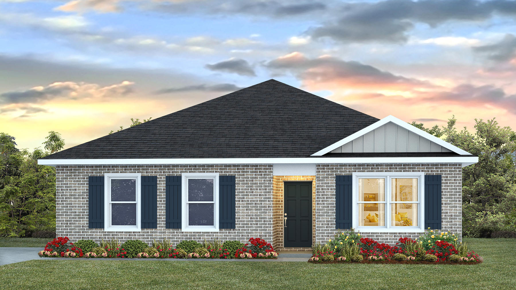 The Aldridge Elevation A4 Side Entry Garage.