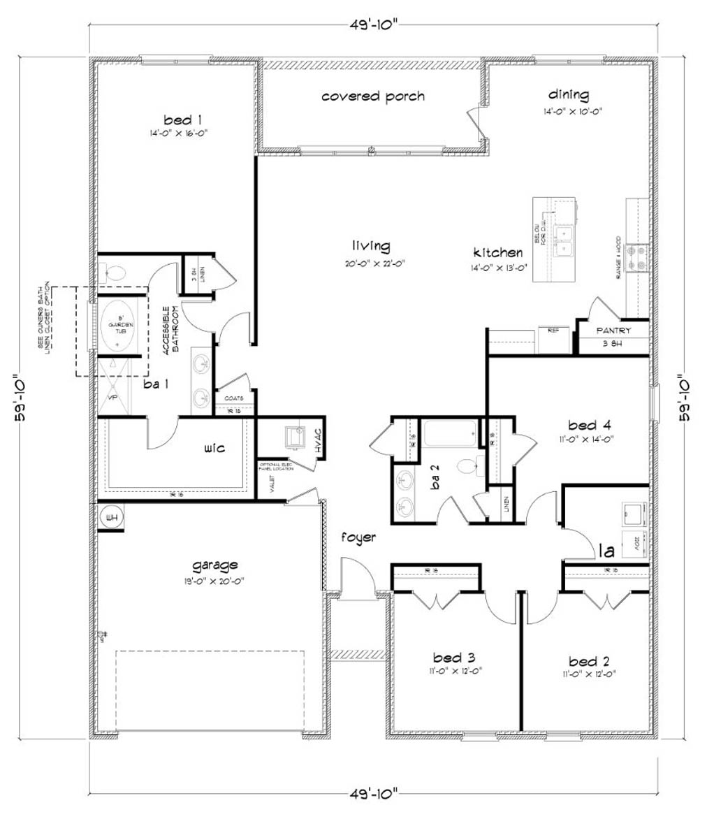 The Denton K Front Entry Floorplan