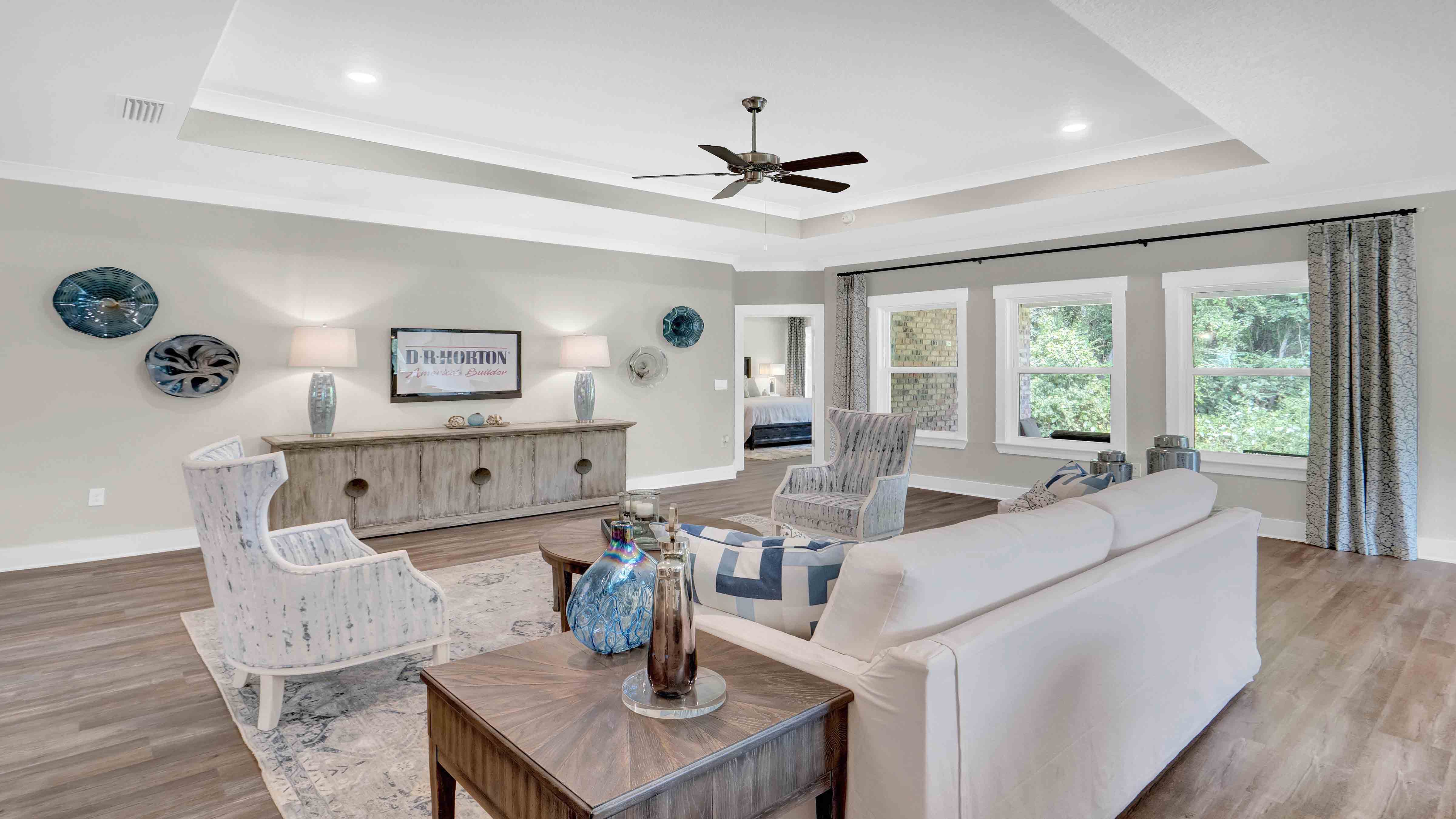 Living room area in the Destin by D.R. Horton.