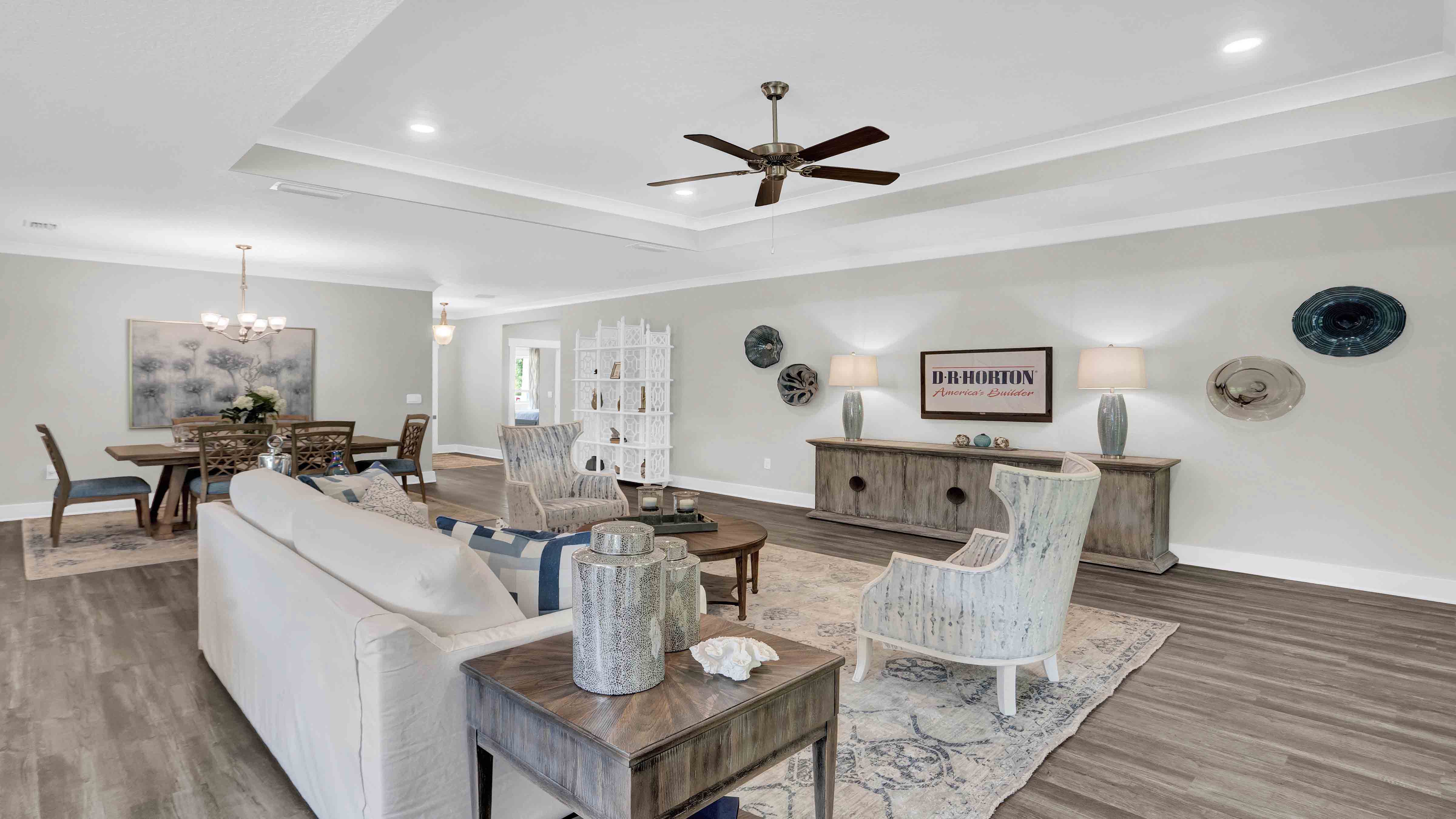 Open concept living space in the Destin by D.R. Horton.