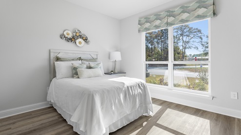 One of the bedrooms in the Camden plan at Crane Landing.