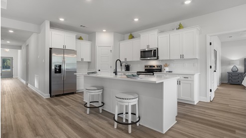 Side angle of the kitchen in The Camden.