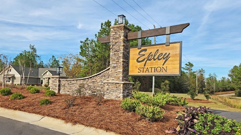 Epley Station community front entrance monument sign