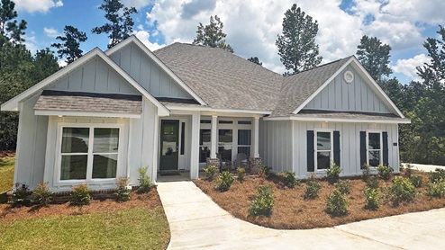 The model home for Epley Station community in Sumrall, Mississippi.