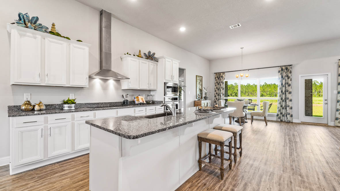 Luxury kitchen with top-of-the-line finishes and high ceilings