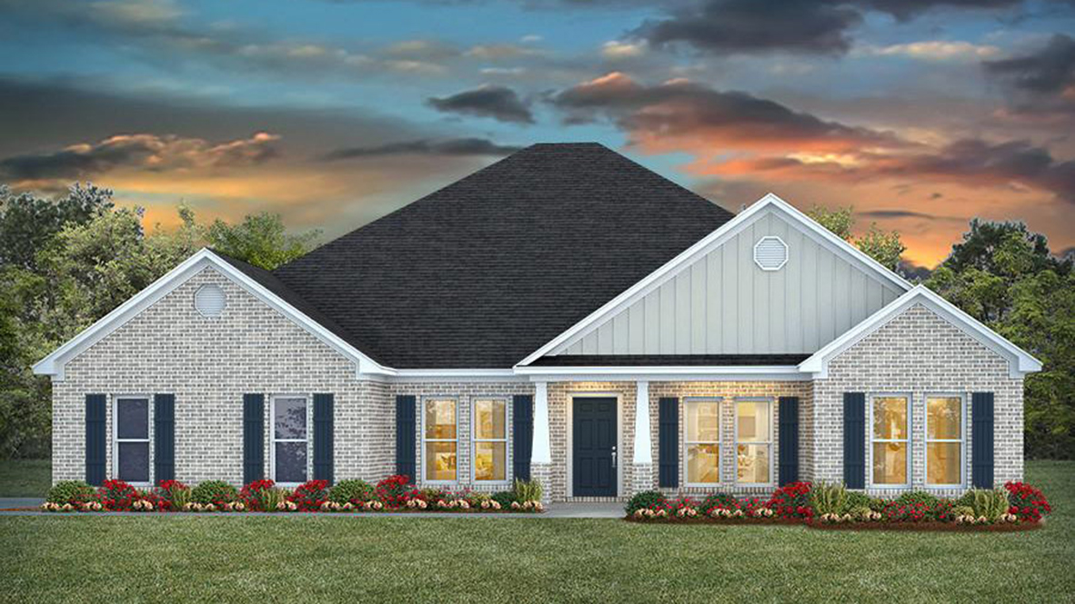 The Kingston C4 front elevation of the home at Epley Station.