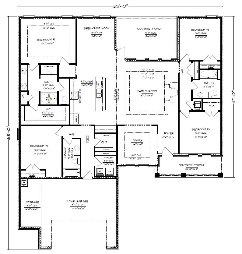 The Parker D Front Entry Floorplan