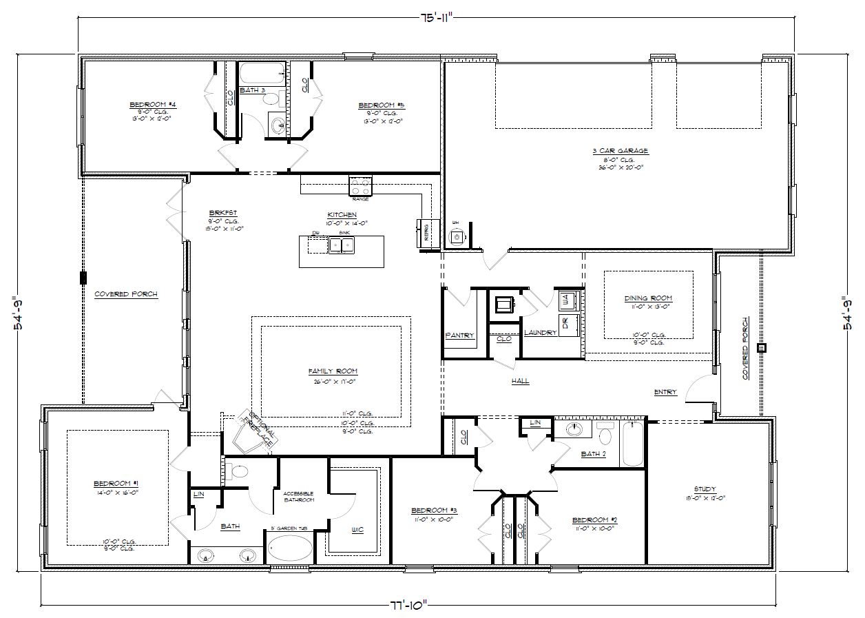 The Brianne A Side Entry Floorplan
