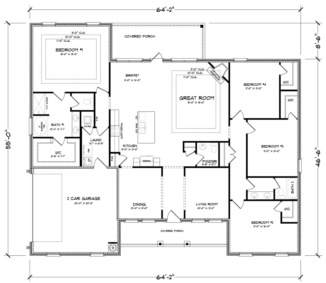 The Katherine A B Side Entry Floorplan
