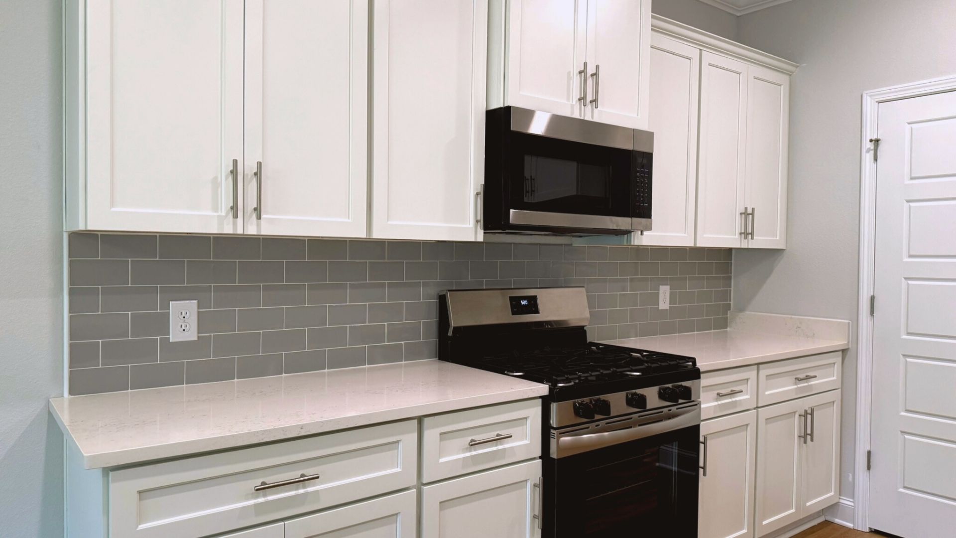 Kitchen with a gas stove.