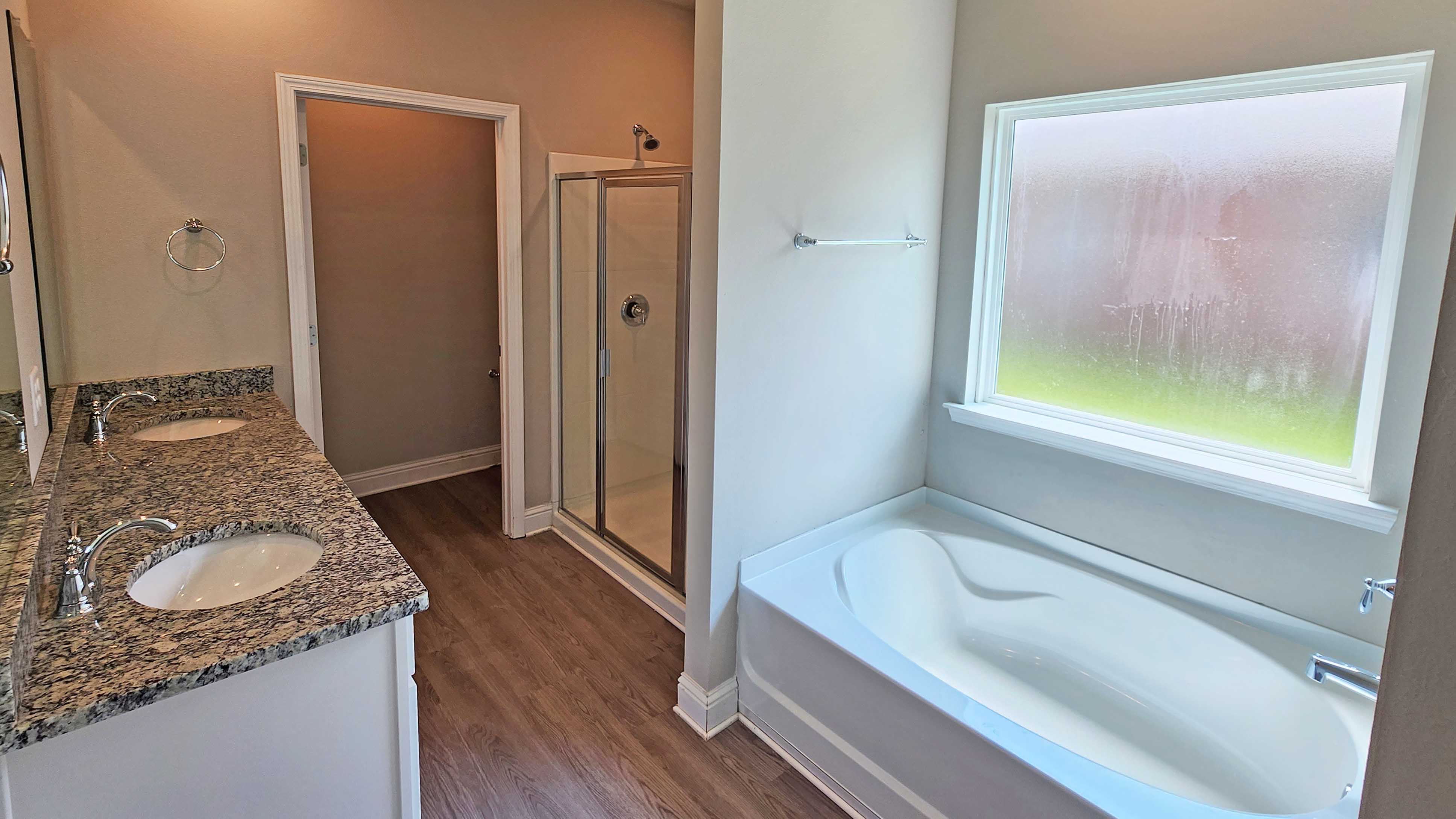 Primary bathroom with soaking tub