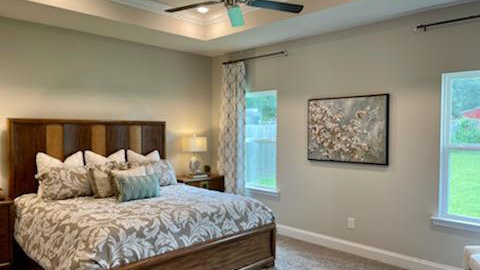 The Jasmine primary bedroom.