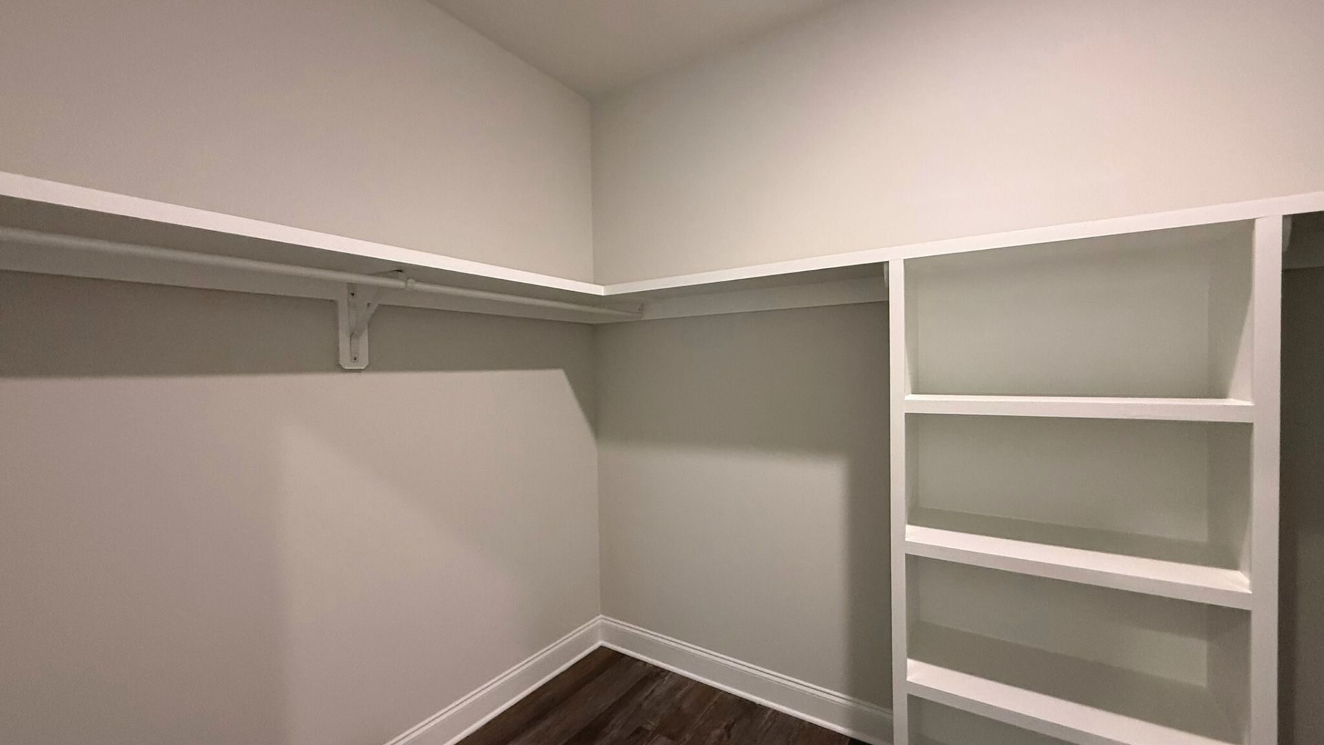 Spacious walk in closet.