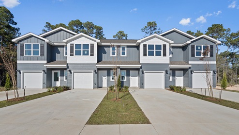 Front view of townhomes.