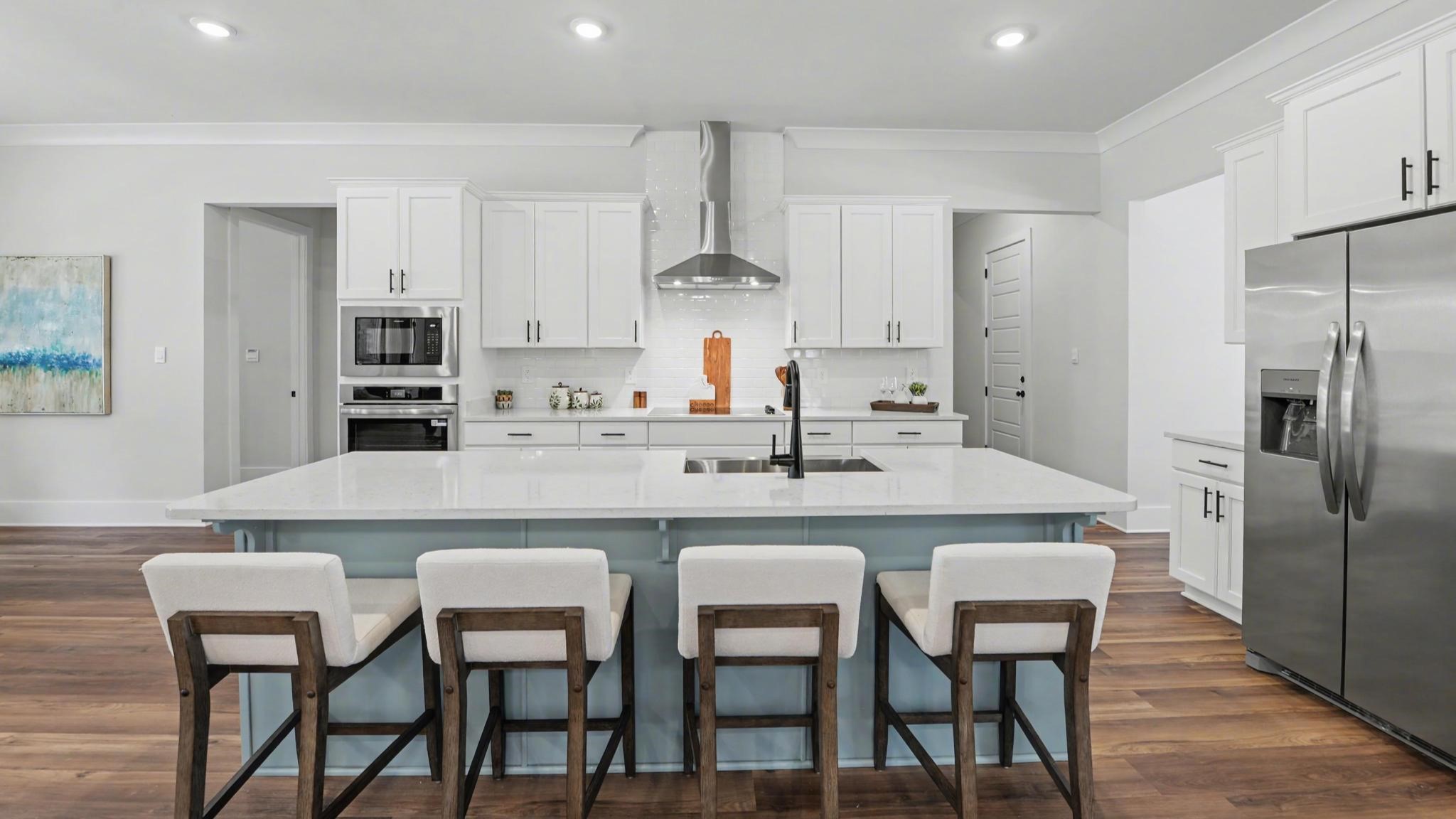 Gourmet kitchen with stainless steel appliances