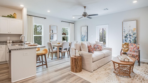 The Palm living area at Lost Garden Villas in Biloxi.