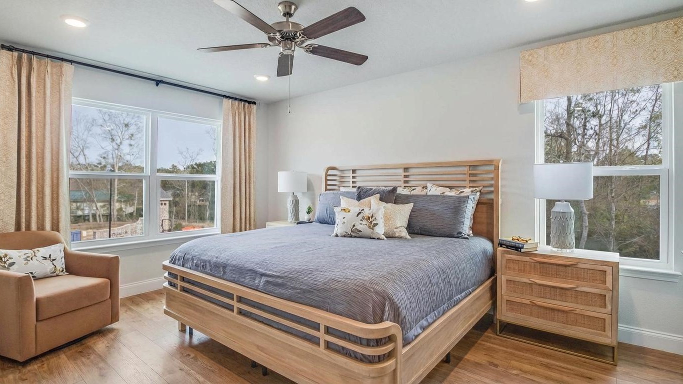 Primary bedroom with natural light