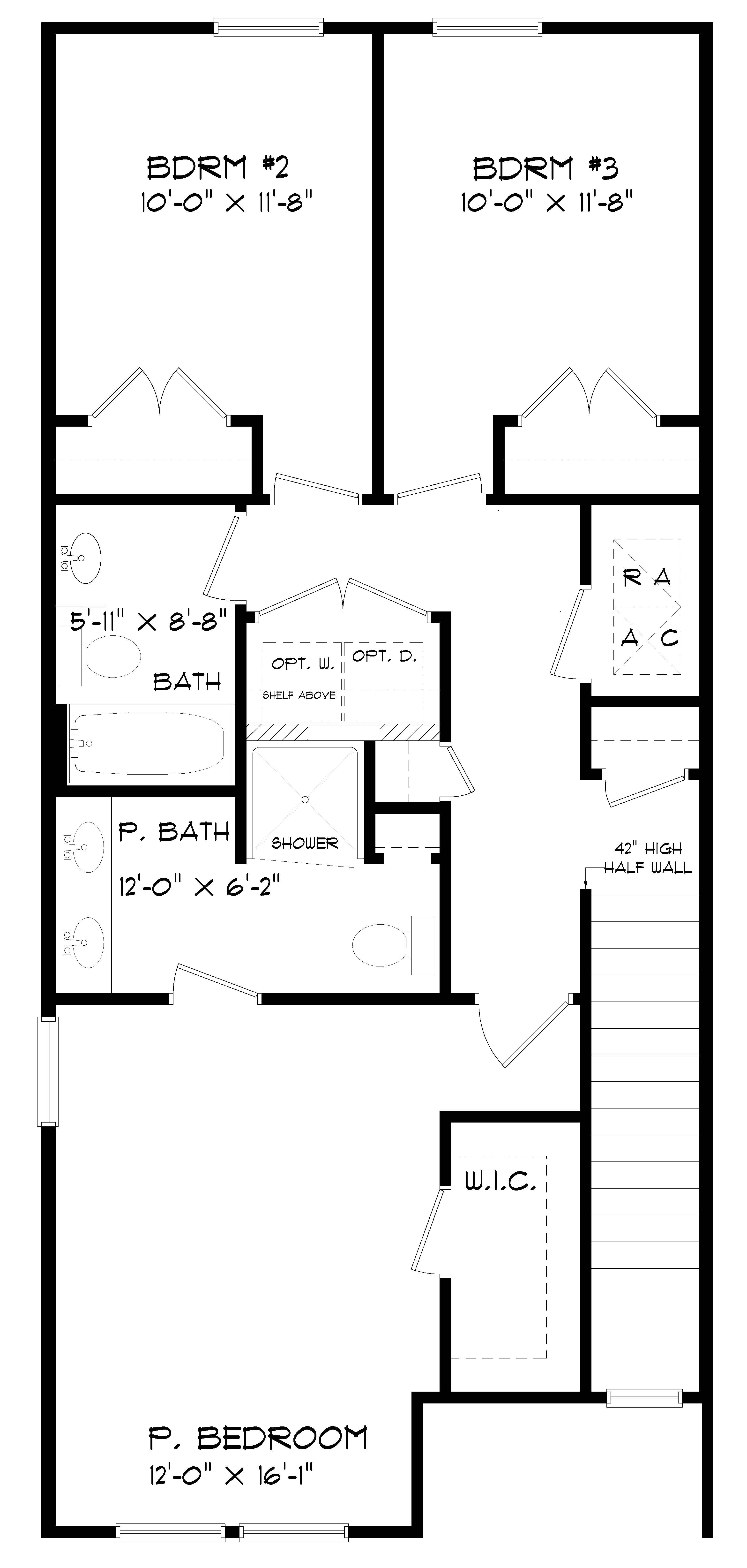 The Palm A, second level, floorplan at Lost Garden Villas.