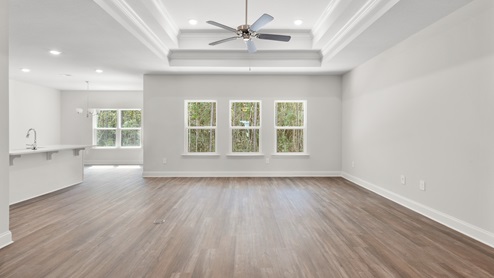 Double tray ceilings inside the living area