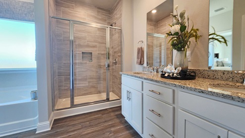 The Rhett interior of the primary bathroom.