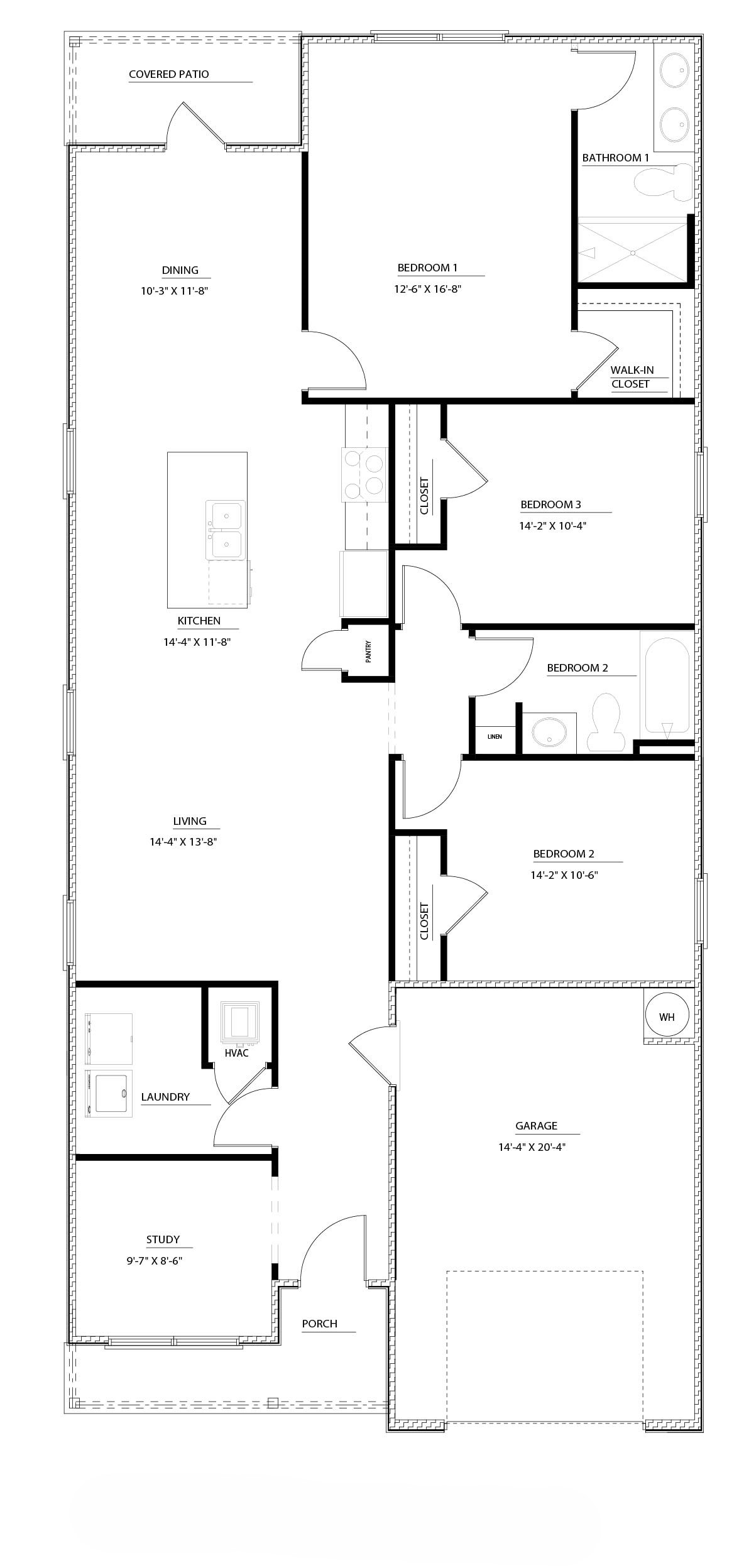 The Julia A B Front Entry Floorplan