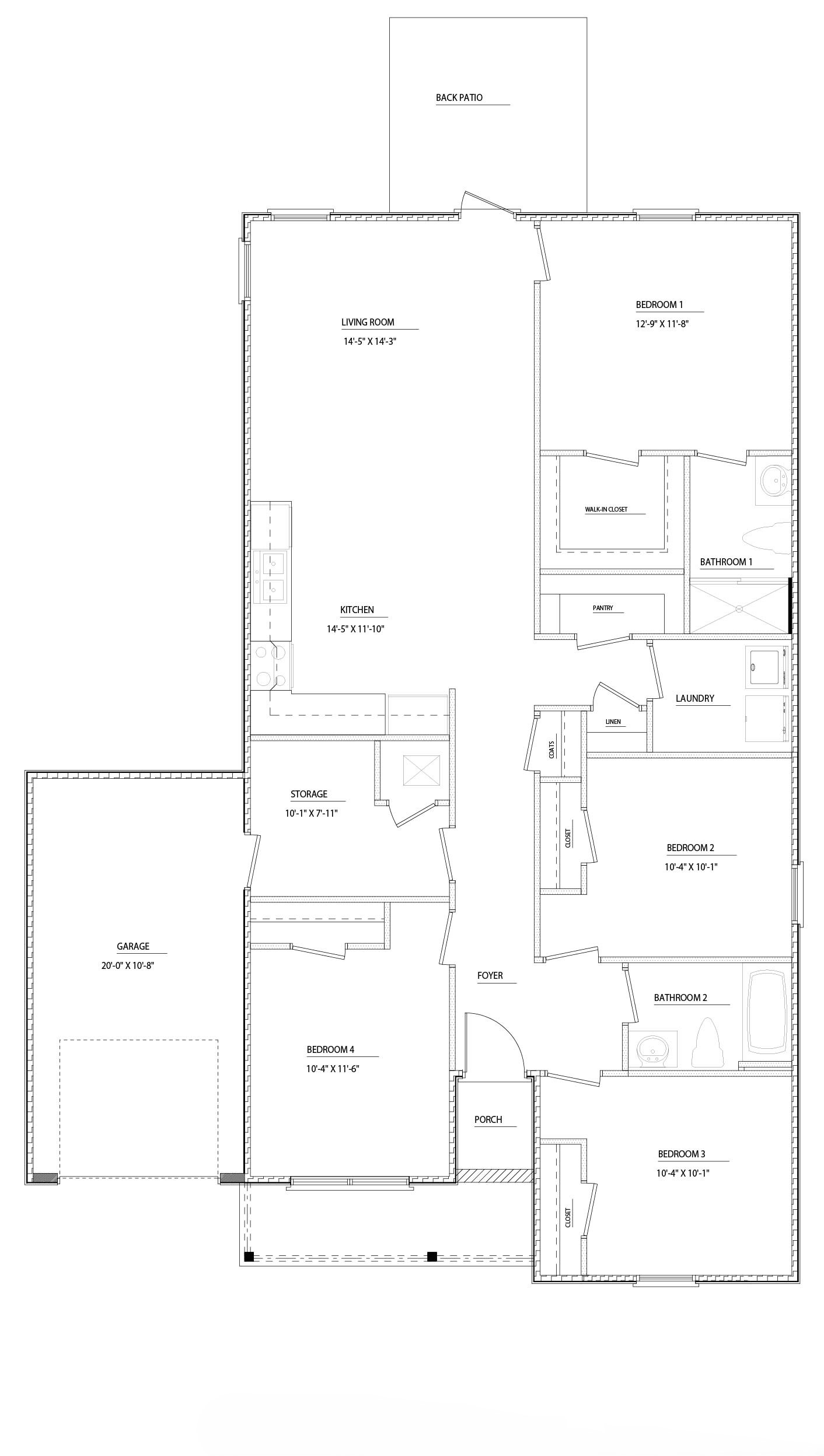 The Sebastian B Front Entry Floorplan