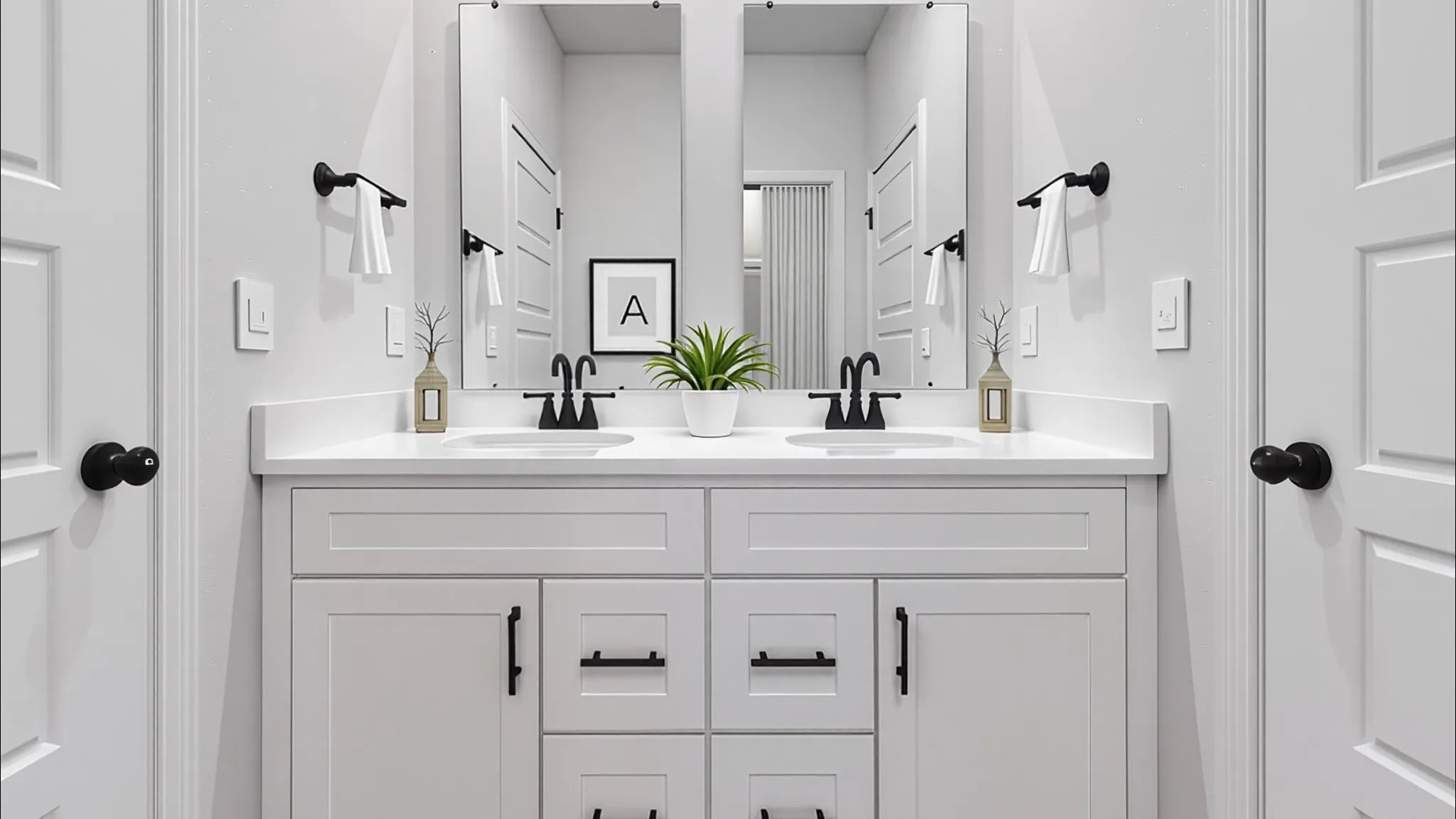 Bathroom with double vanity