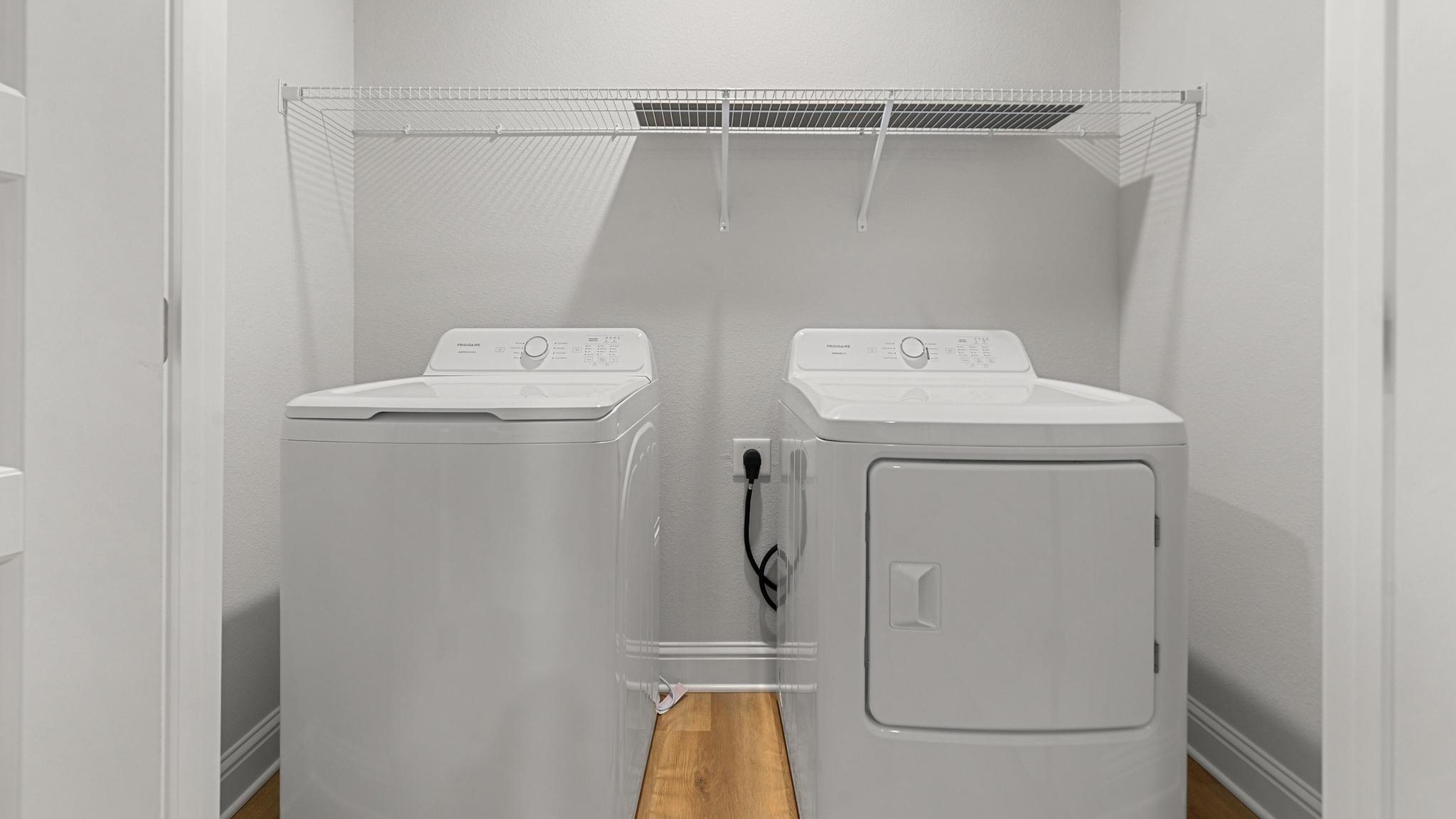 Space for a washing machine and dryer