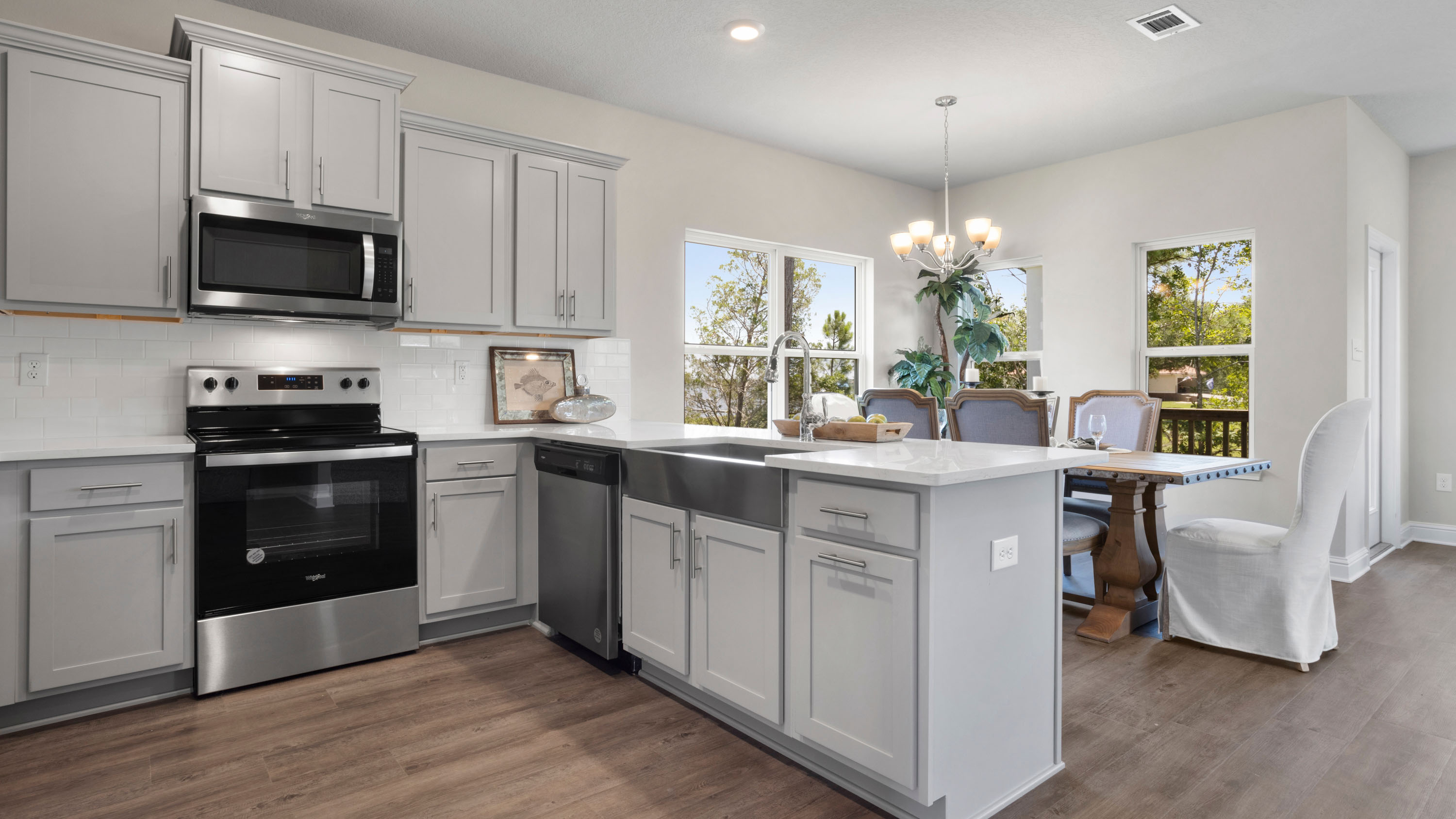 Spacious kitchen area.