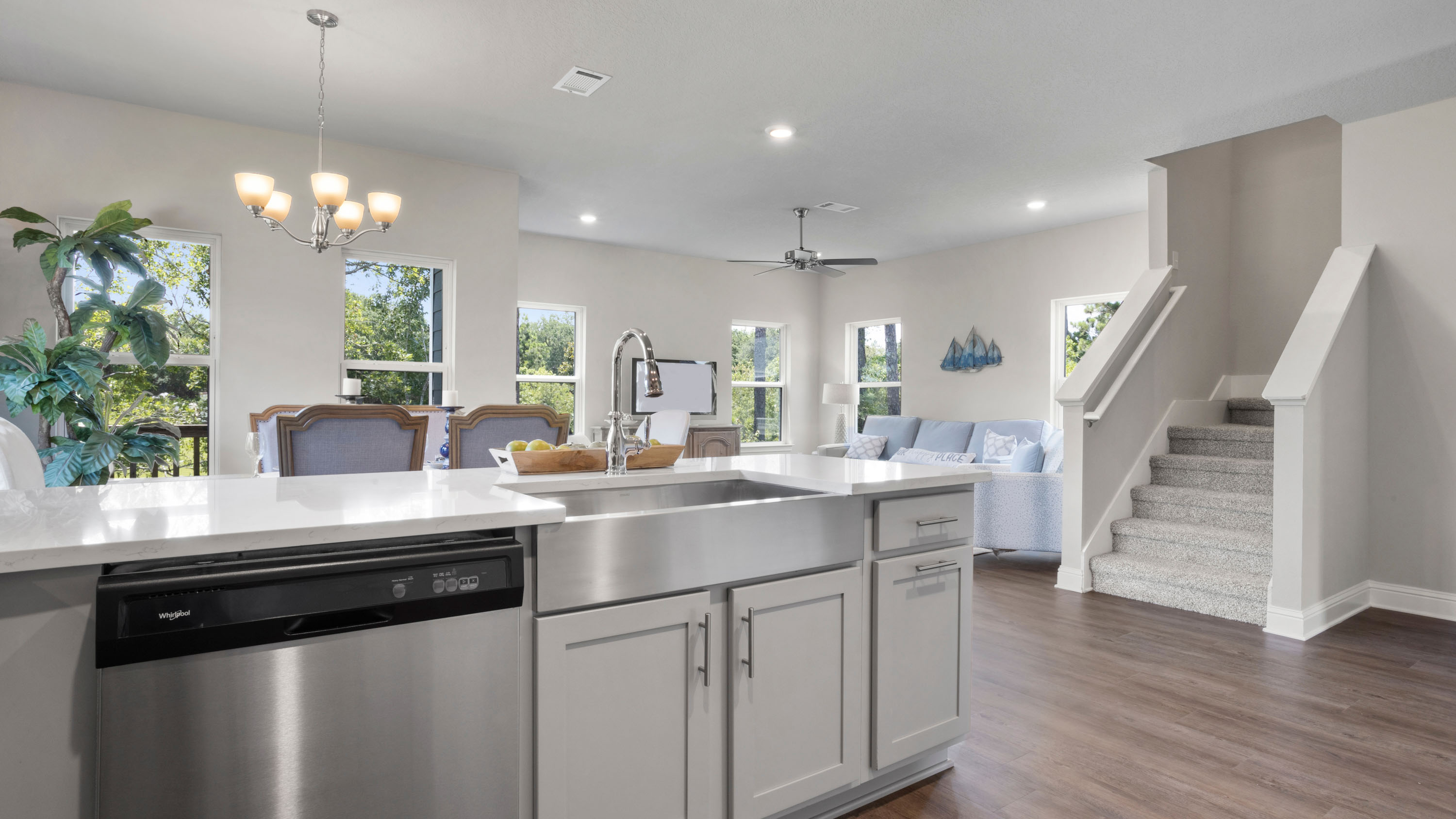 Spacious living area inside the Monroe.