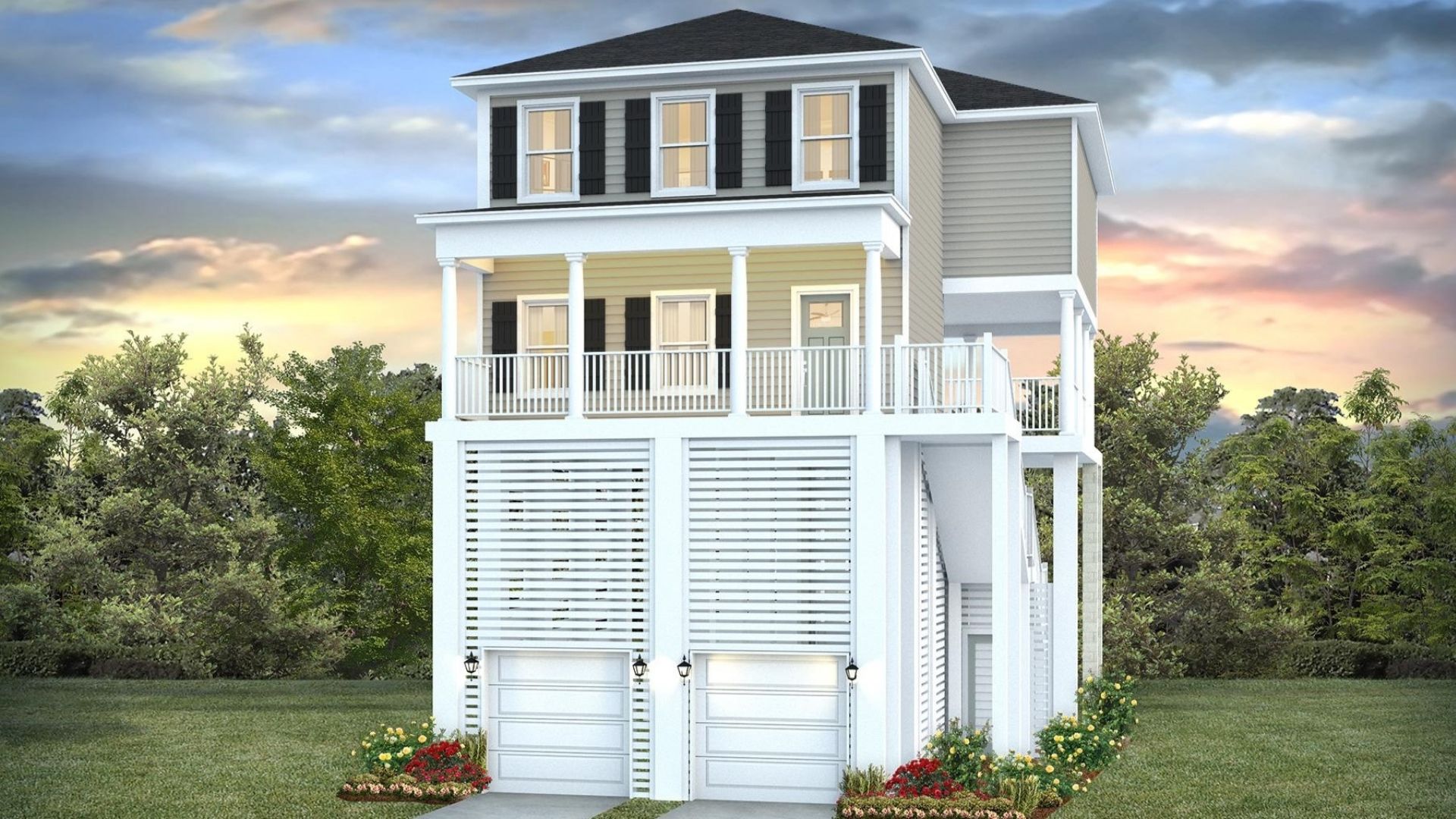 Ole Southside raised home with Hardie Plank siding.