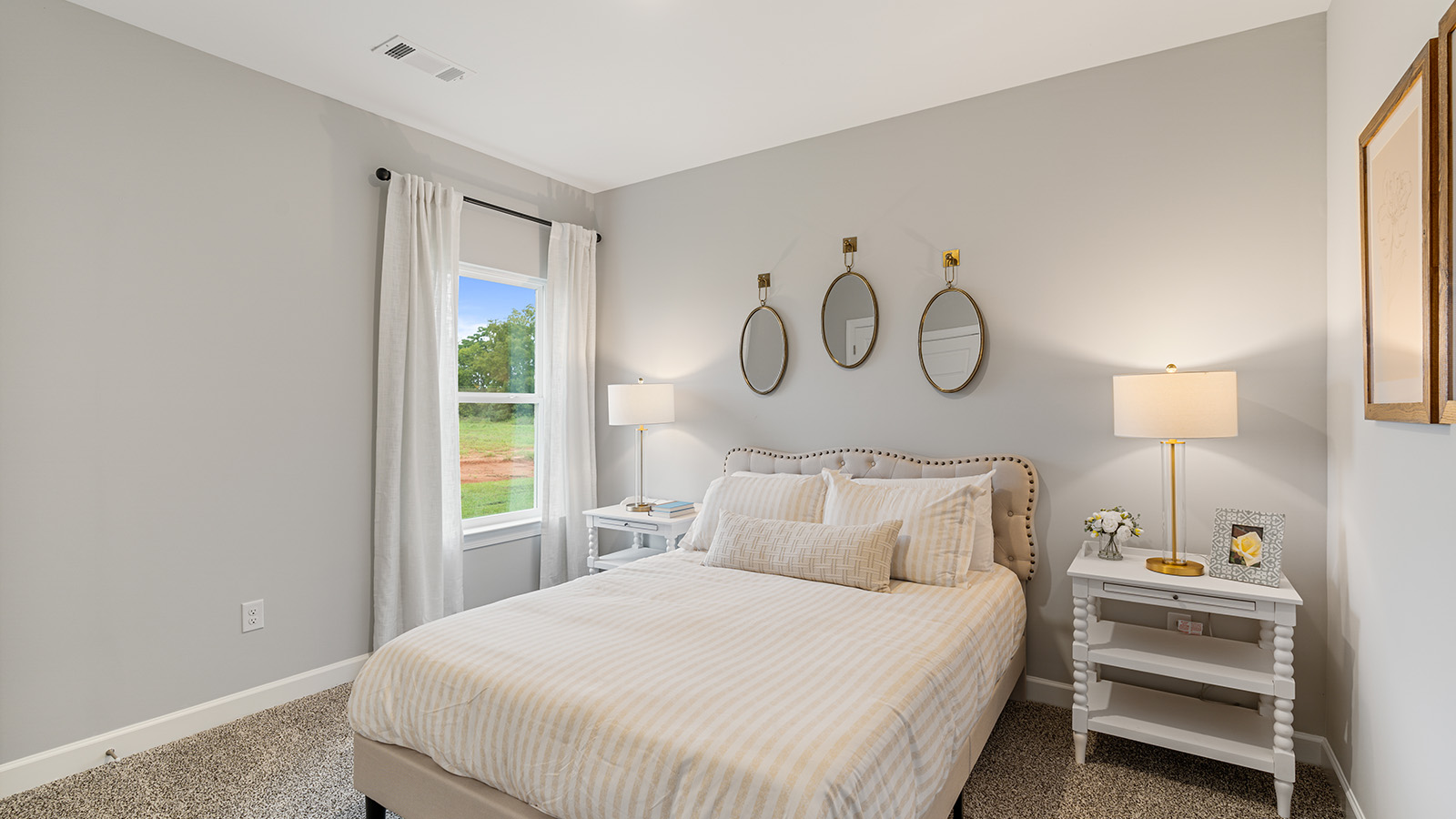 Mohawk carpeted bedrooms, natural lighting, new construction home
