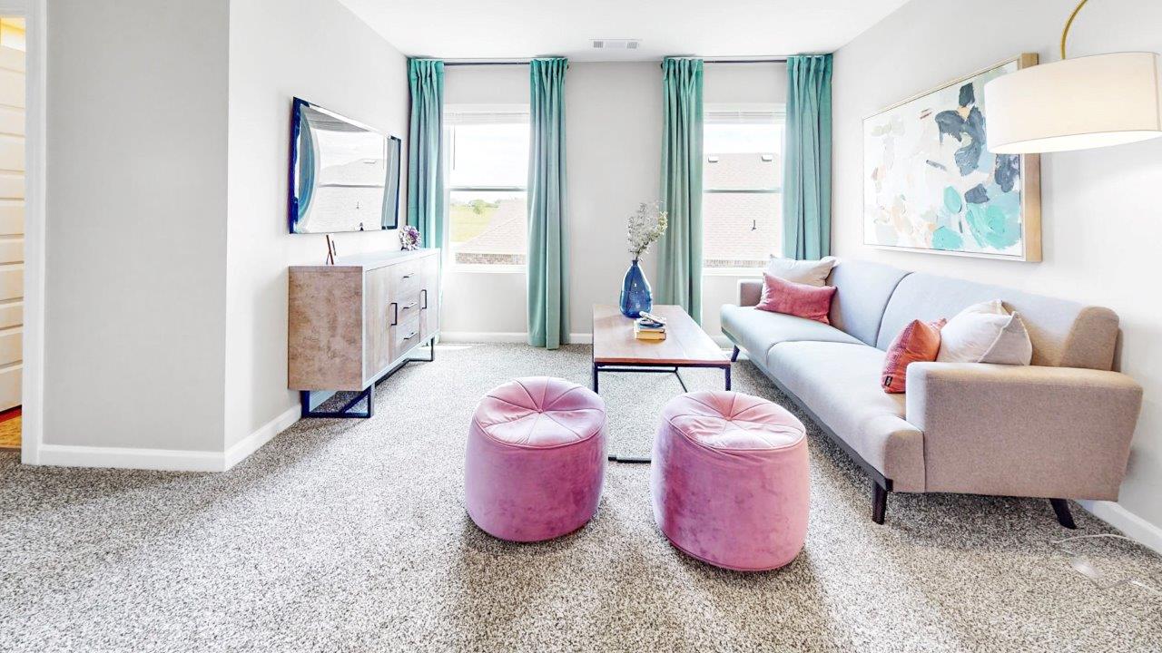 •	Convenient loft area ideal for playroom or hosting guests