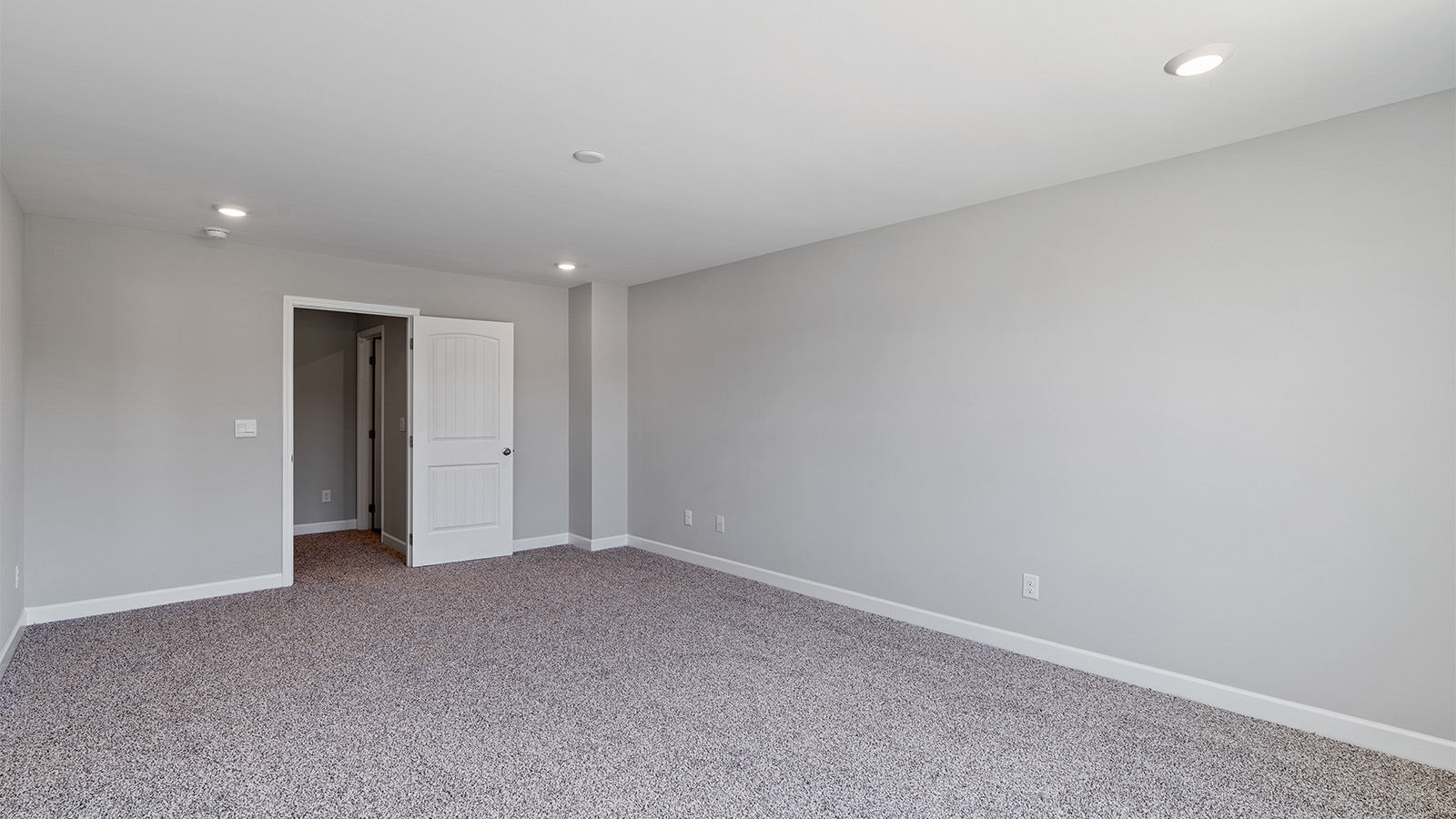 Spacious primary bedroom with soft carpet and plenty of natural light.