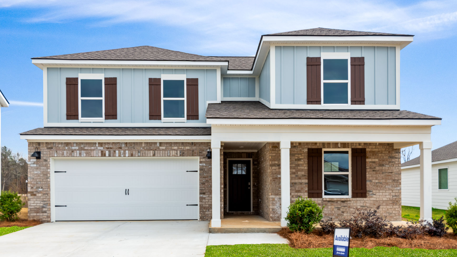 Exterior photo of a two-story home in the Lanes Landing community