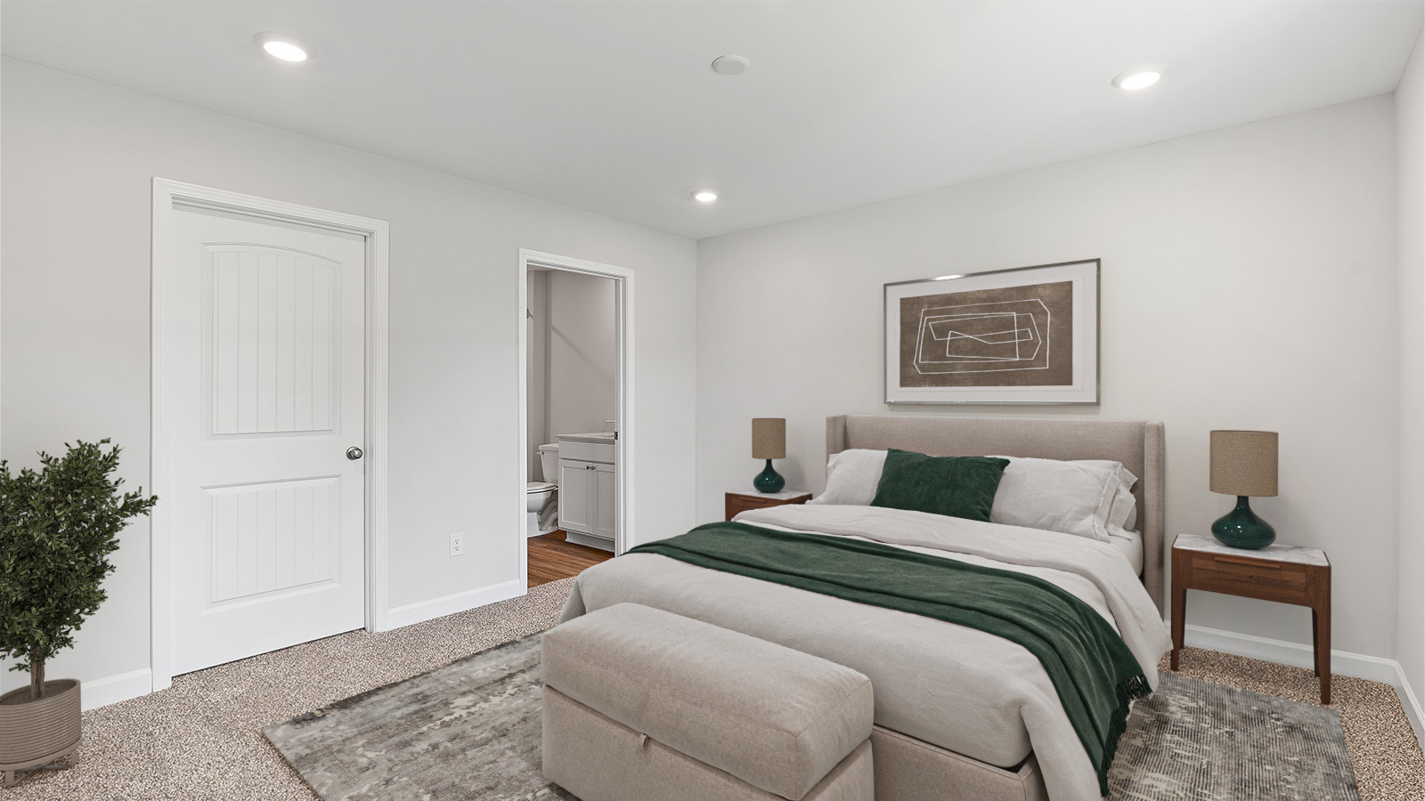 Mohawk carpeted bedrooms, natural lighting, new construction home