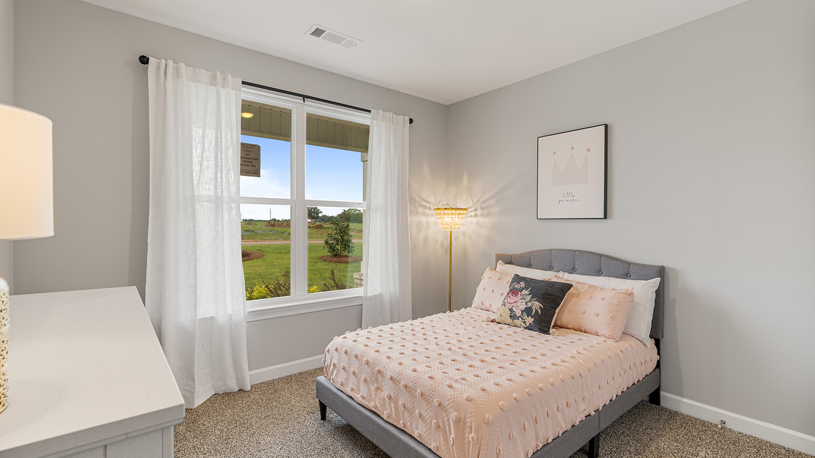 Mohawk carpeted bedrooms, natural lighting, new construction home