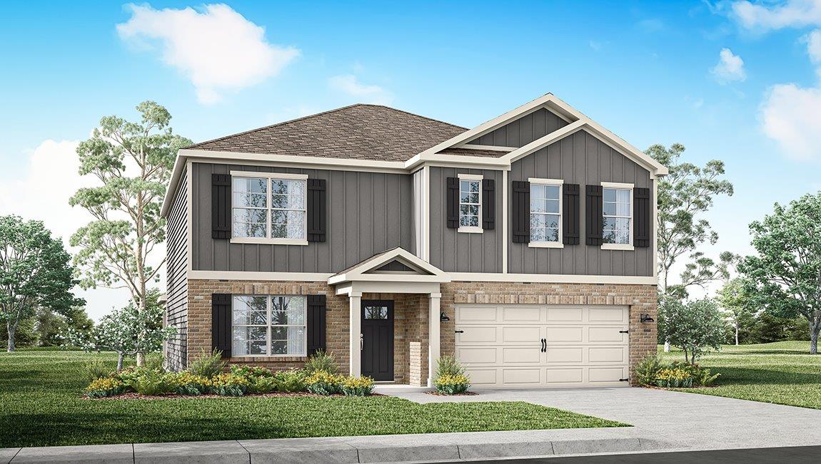 exterior rendering two story new construction home
