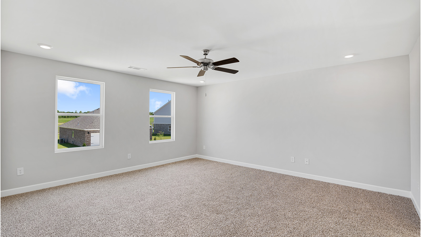 Mohawk carpeted bedrooms, natural lighting, new construction home
