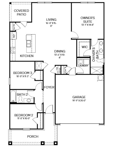 The Kyle floorplan rendering