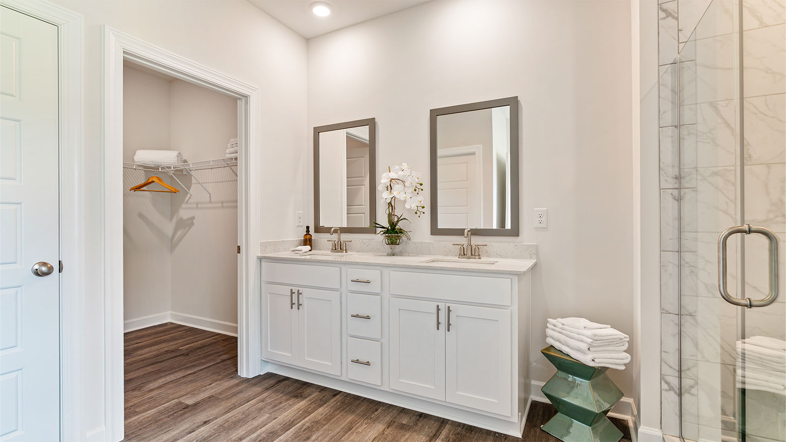 The Camden floorplan bathroom with double vanity sink